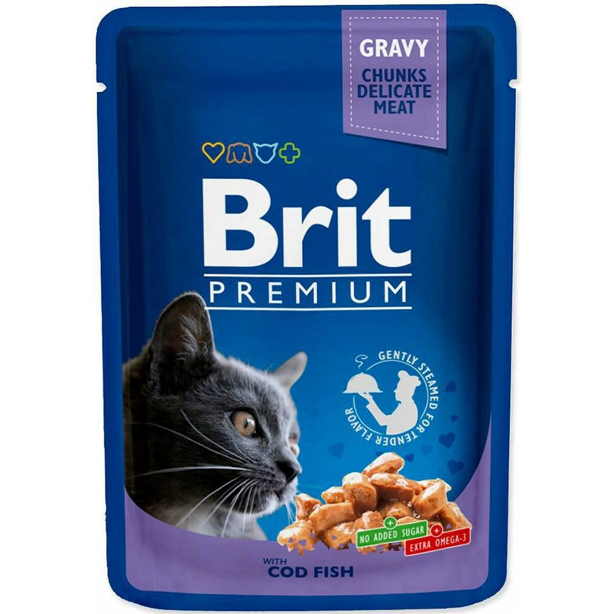 Kattmat Brit Pouches Family Plate Kyckling Kalkon Kalvkött Torsk 12 x 100 g - 4