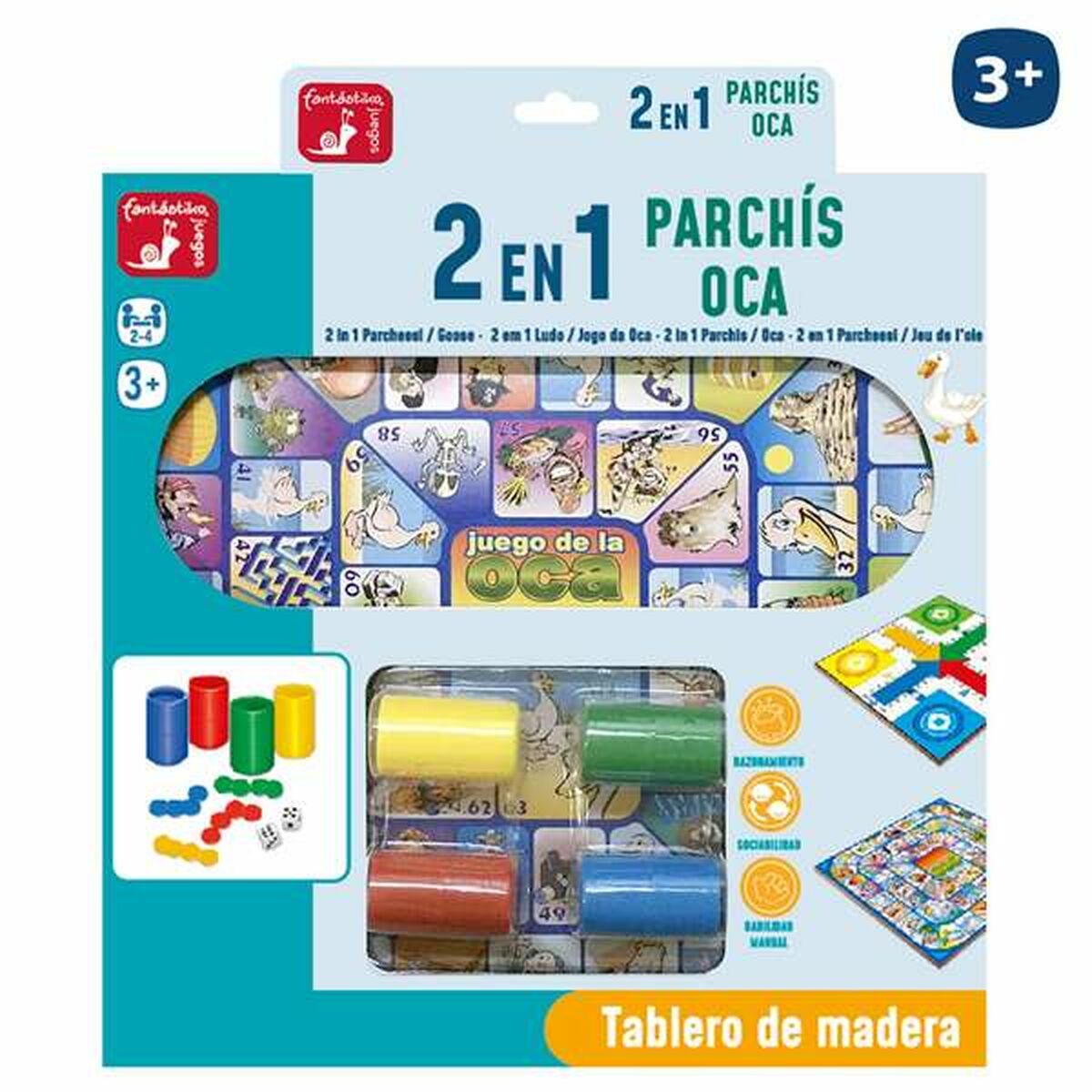 Utbildningsspel Juinsa 30 x 30 cm Parchís och Oca Board - 2