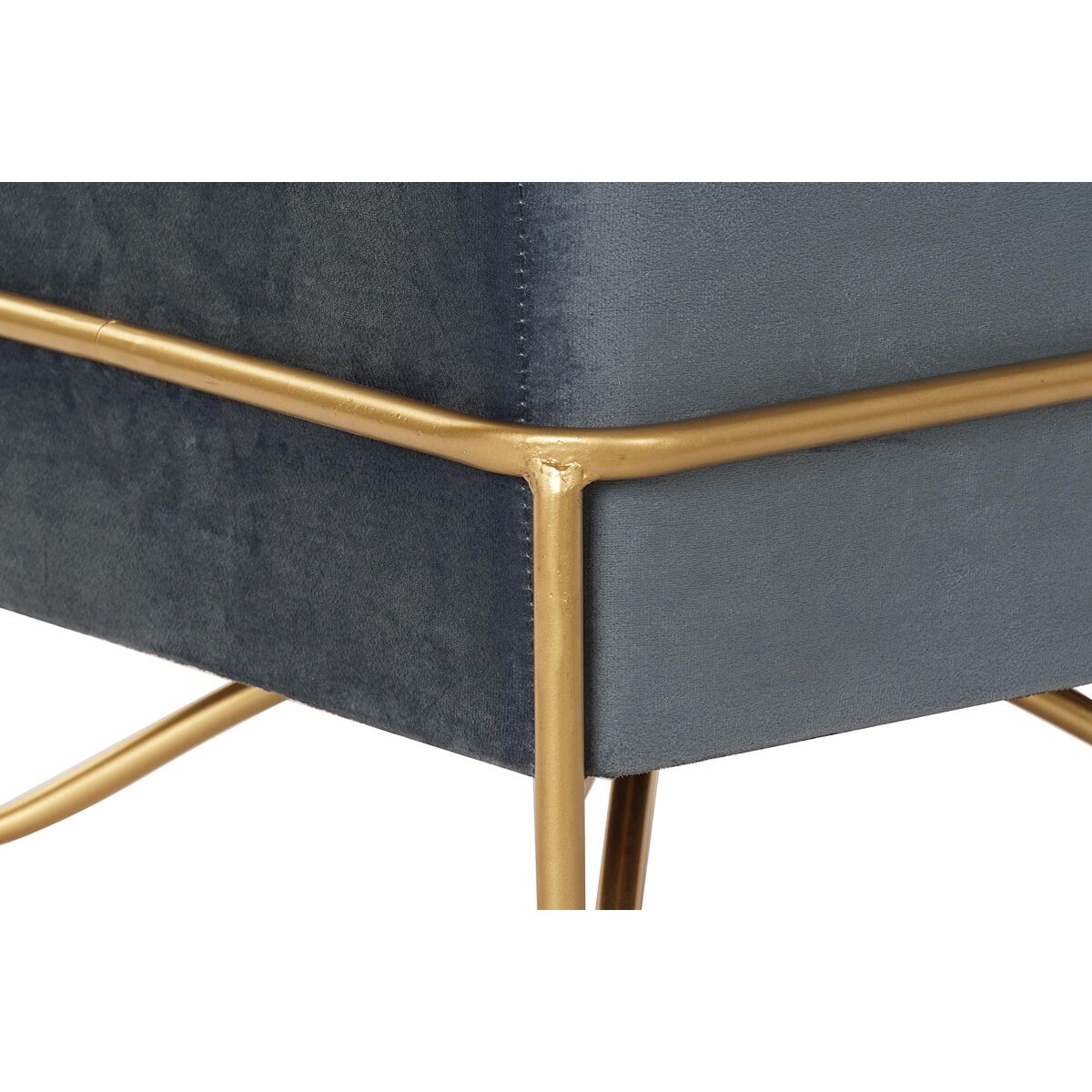 Sittpall DKD Home Decor 8424001850921 Blå Multicolour Gyllene Skum Metall Trä MDF 42 x 42 x 38 cm - 7