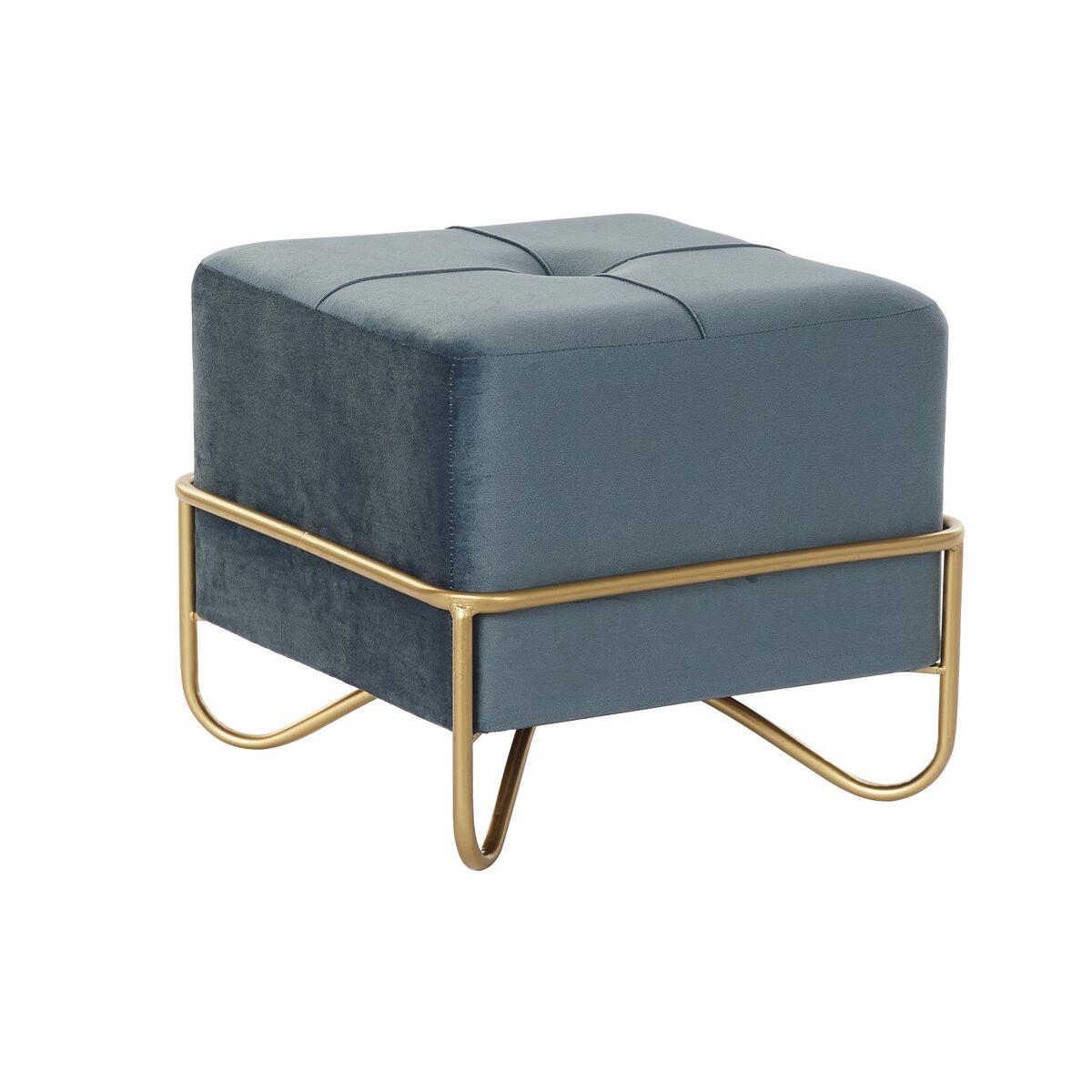 Sittpall DKD Home Decor 8424001850921 Blå Multicolour Gyllene Skum Metall Trä MDF 42 x 42 x 38 cm - 3