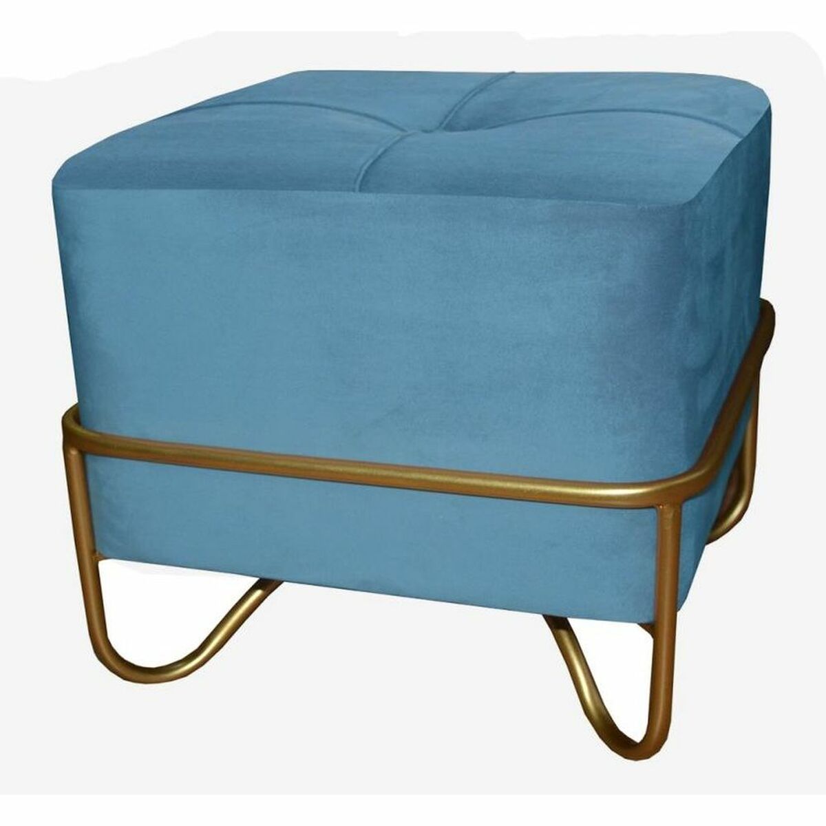 Sittpall DKD Home Decor 8424001850921 Blå Multicolour Gyllene Skum Metall Trä MDF 42 x 42 x 38 cm - 2
