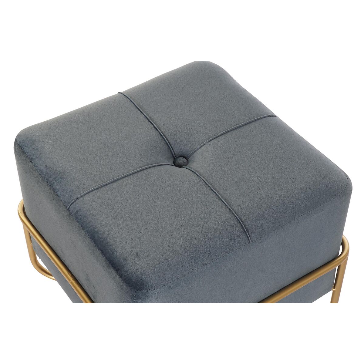 Sittpall DKD Home Decor 8424001850921 Blå Multicolour Gyllene Skum Metall Trä MDF 42 x 42 x 38 cm - 4