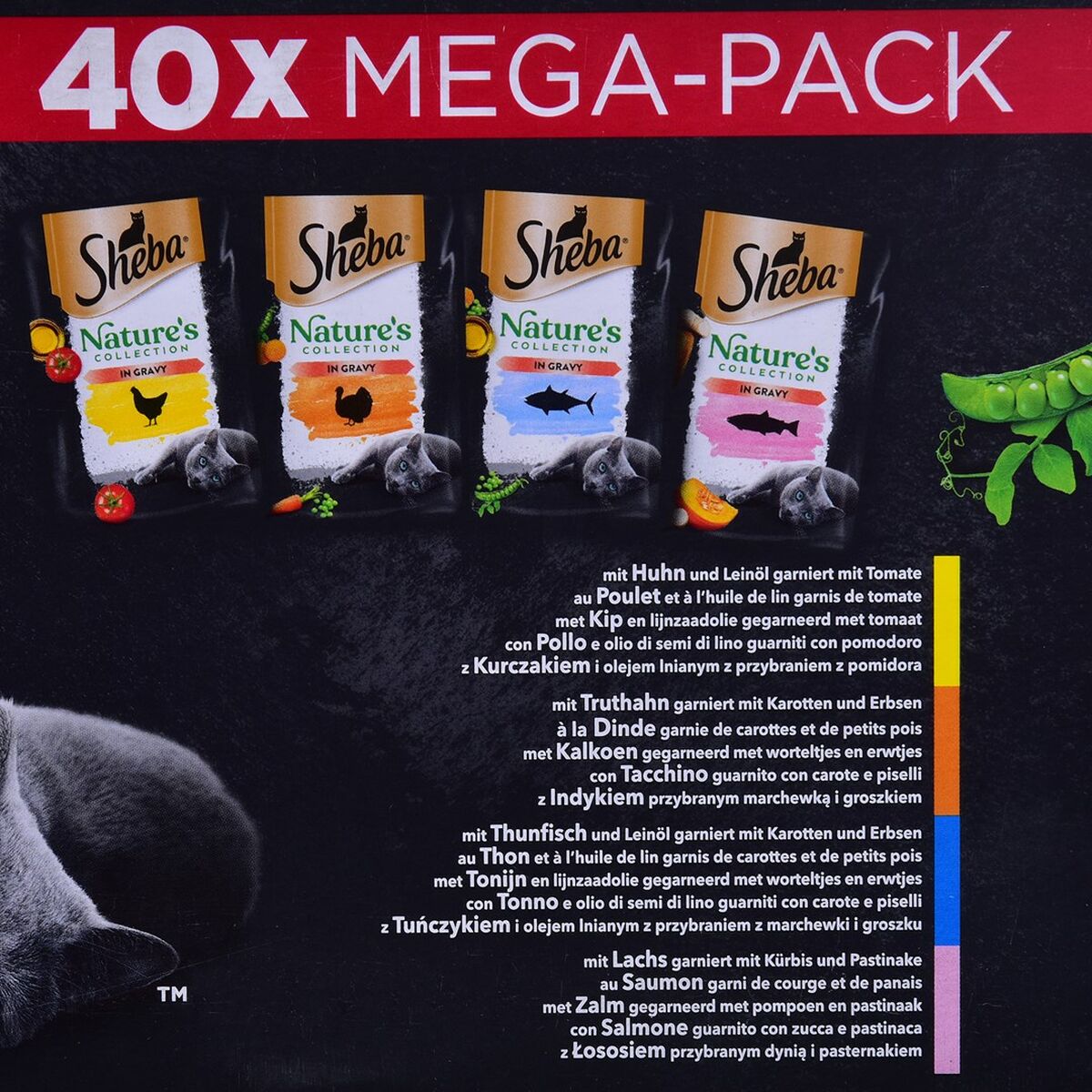 Kattmat Sheba Nature's Collection Mix Kyckling Lax Tonfisk Kalkon 40 x 85 g - 4