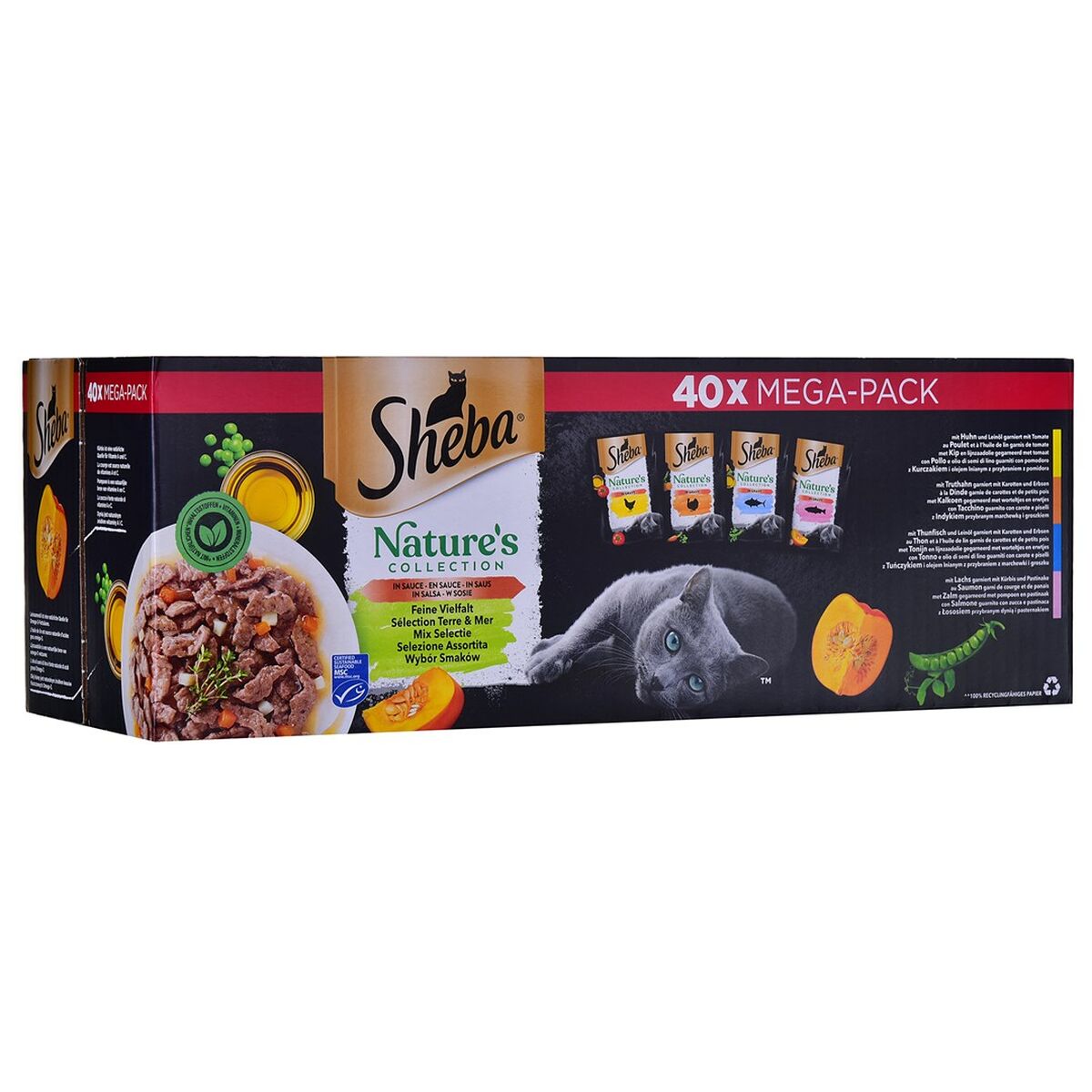 Kattmat Sheba Nature's Collection Mix Kyckling Lax Tonfisk Kalkon 40 x 85 g - 3