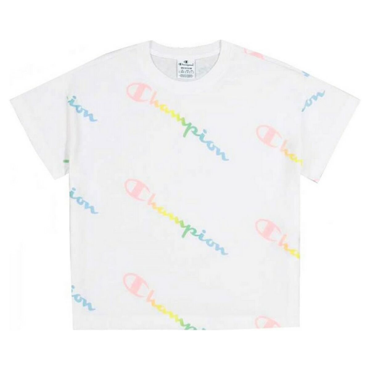 T-shirt med kortärm Herr Champion Crewneck Croptop Storlek L Vit - 8