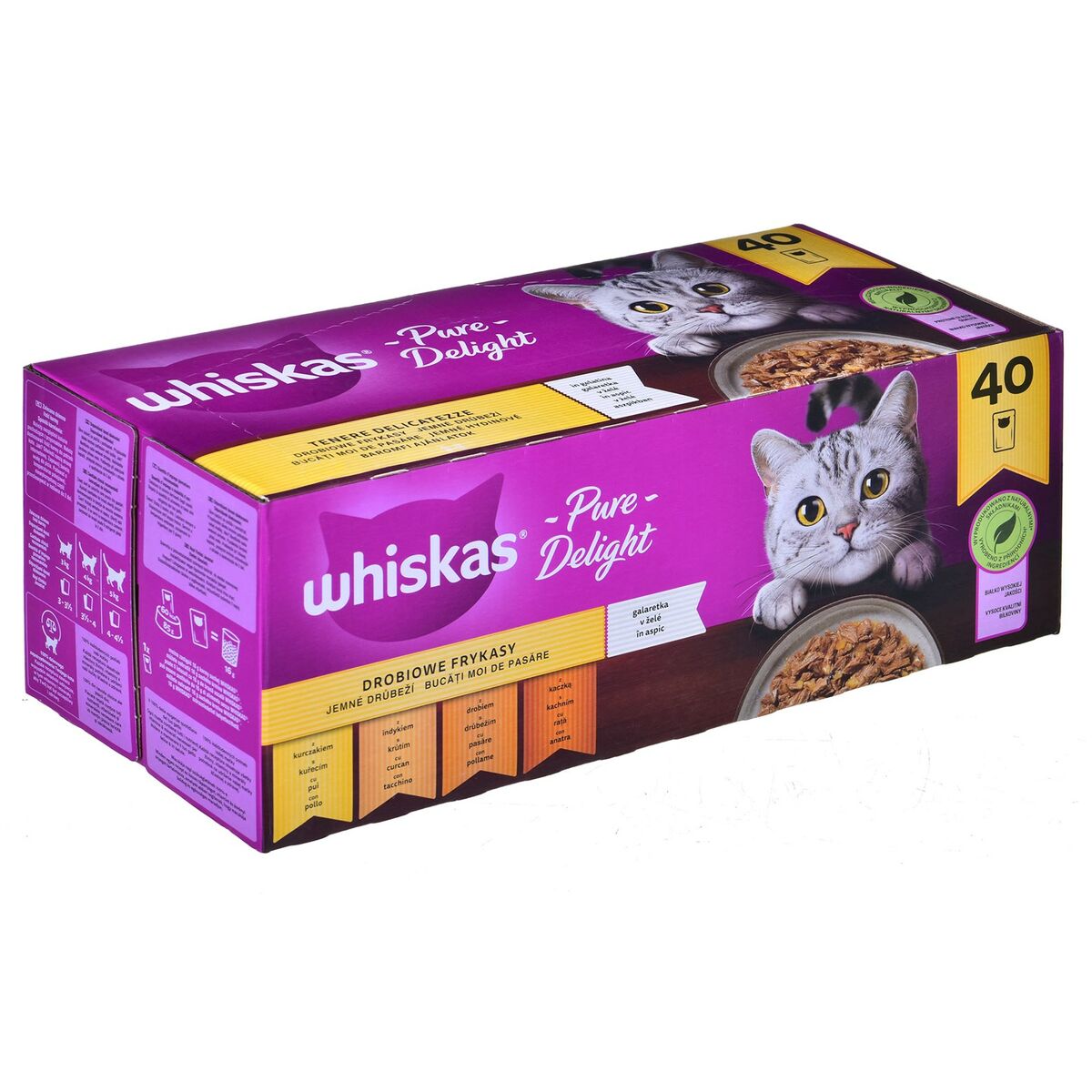 Kattmat Whiskas Pure Delight Kyckling Kalkon Anka Fåglar 40 x 85 g - 8