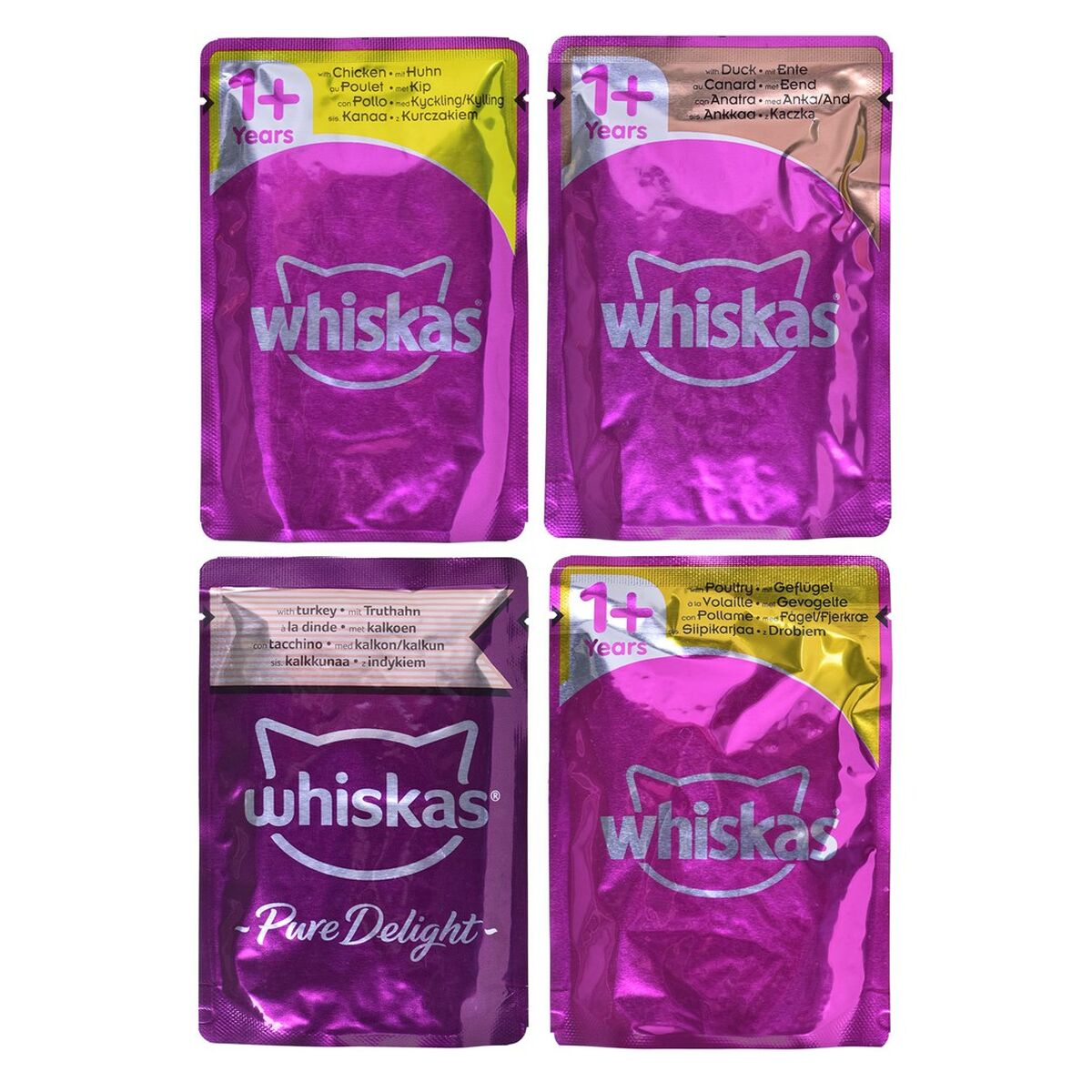 Kattmat Whiskas Pure Delight Kyckling Kalkon Anka Fåglar 40 x 85 g - 5