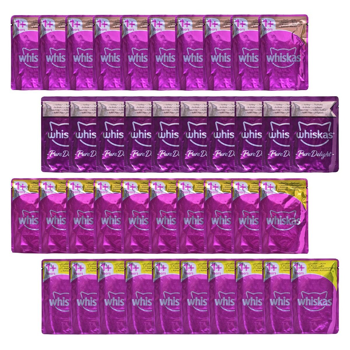 Kattmat Whiskas Pure Delight Kyckling Kalkon Anka Fåglar 40 x 85 g - 2