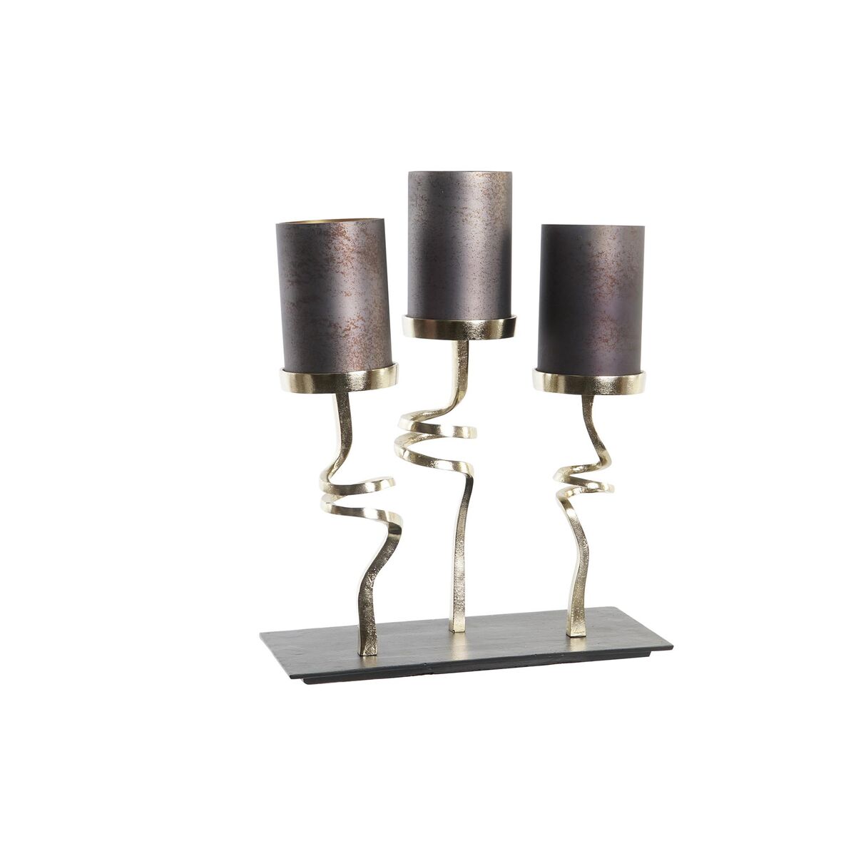 Ljusstakar DKD Home Decor Glas Aluminium (37 x 16 x 47 cm) - 4