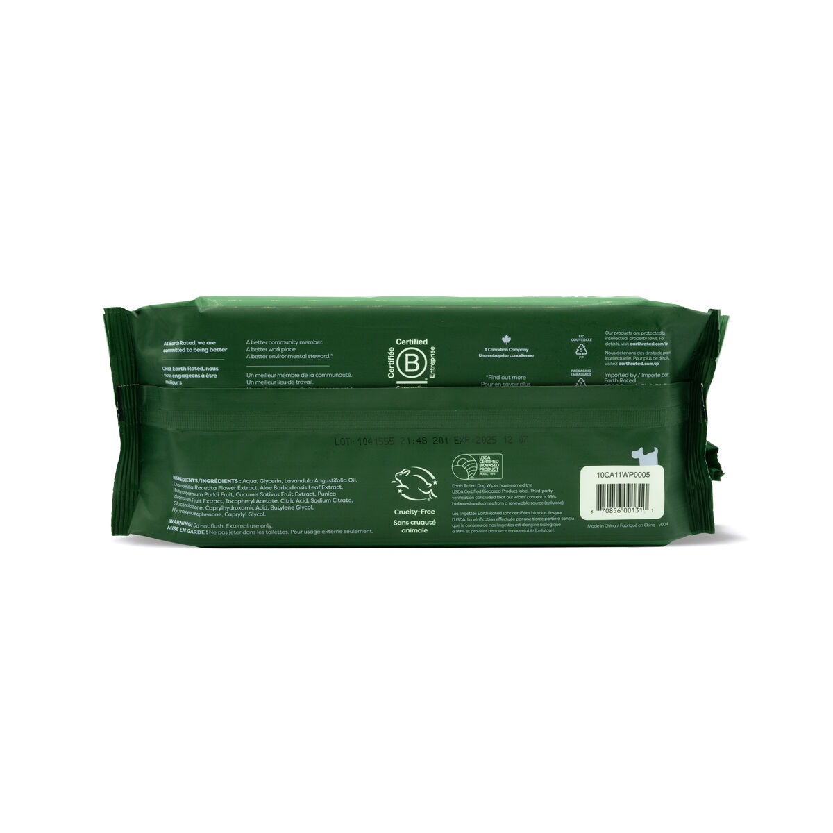 Våtservetter för husdjur Earth Rated Lavendel (60 Delar) - 5