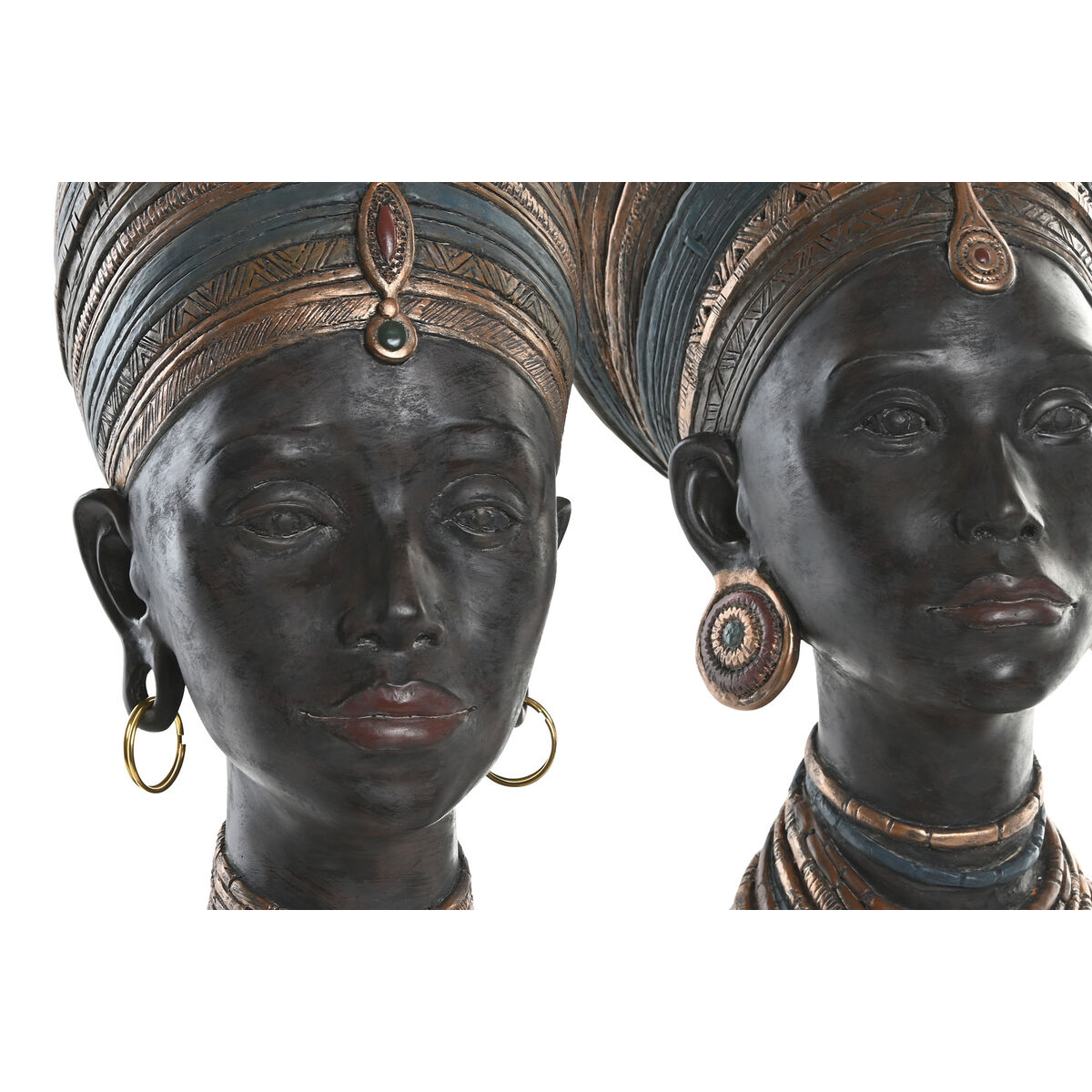 Prydnadsfigur Home ESPRIT Brun Afrikanska 30 x 20 x 53 cm (2 antal) - 2