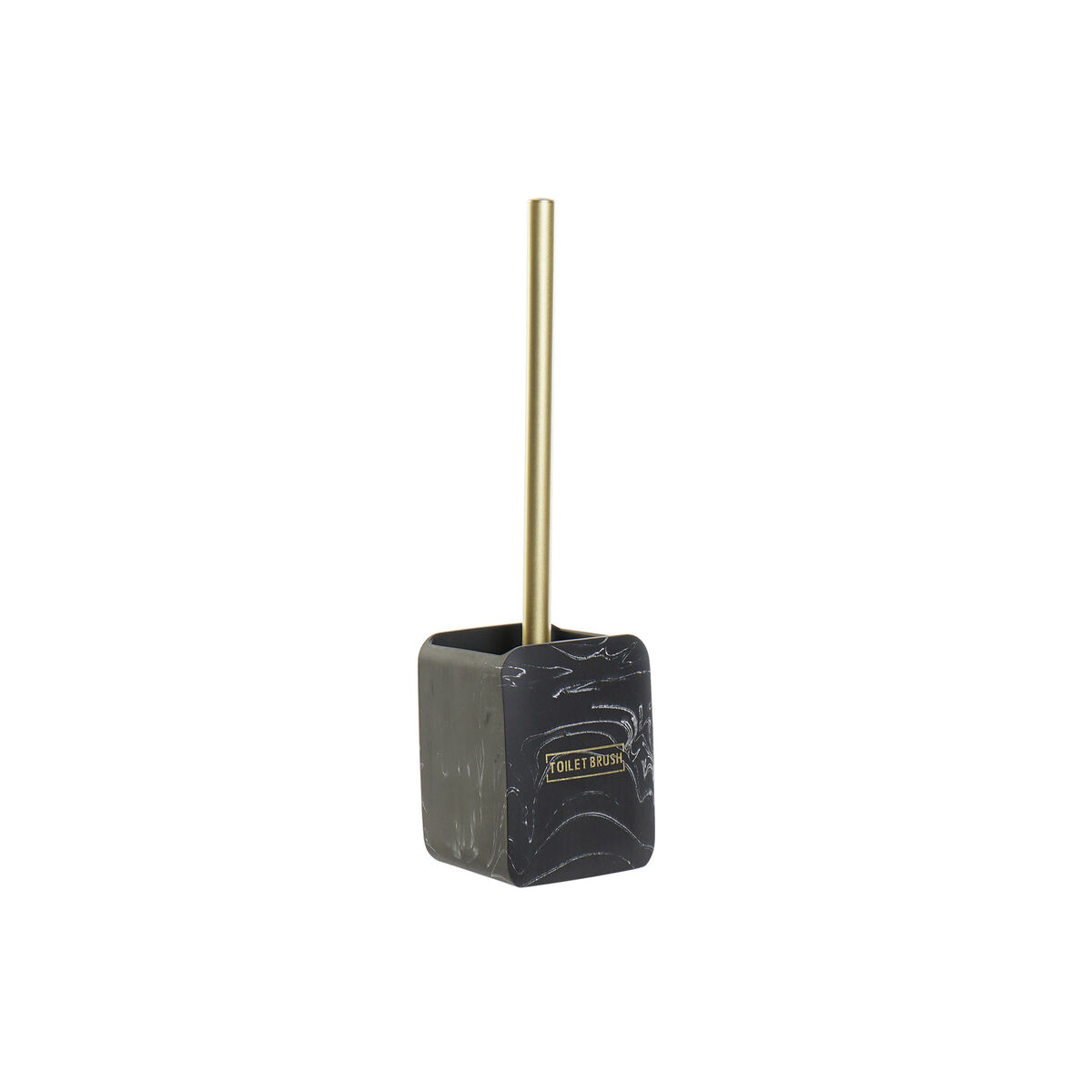 Toalettborste DKD Home Decor Svart Gyllene Metall Harts Marmor 9,5 x 9,5 x 37 cm - 7