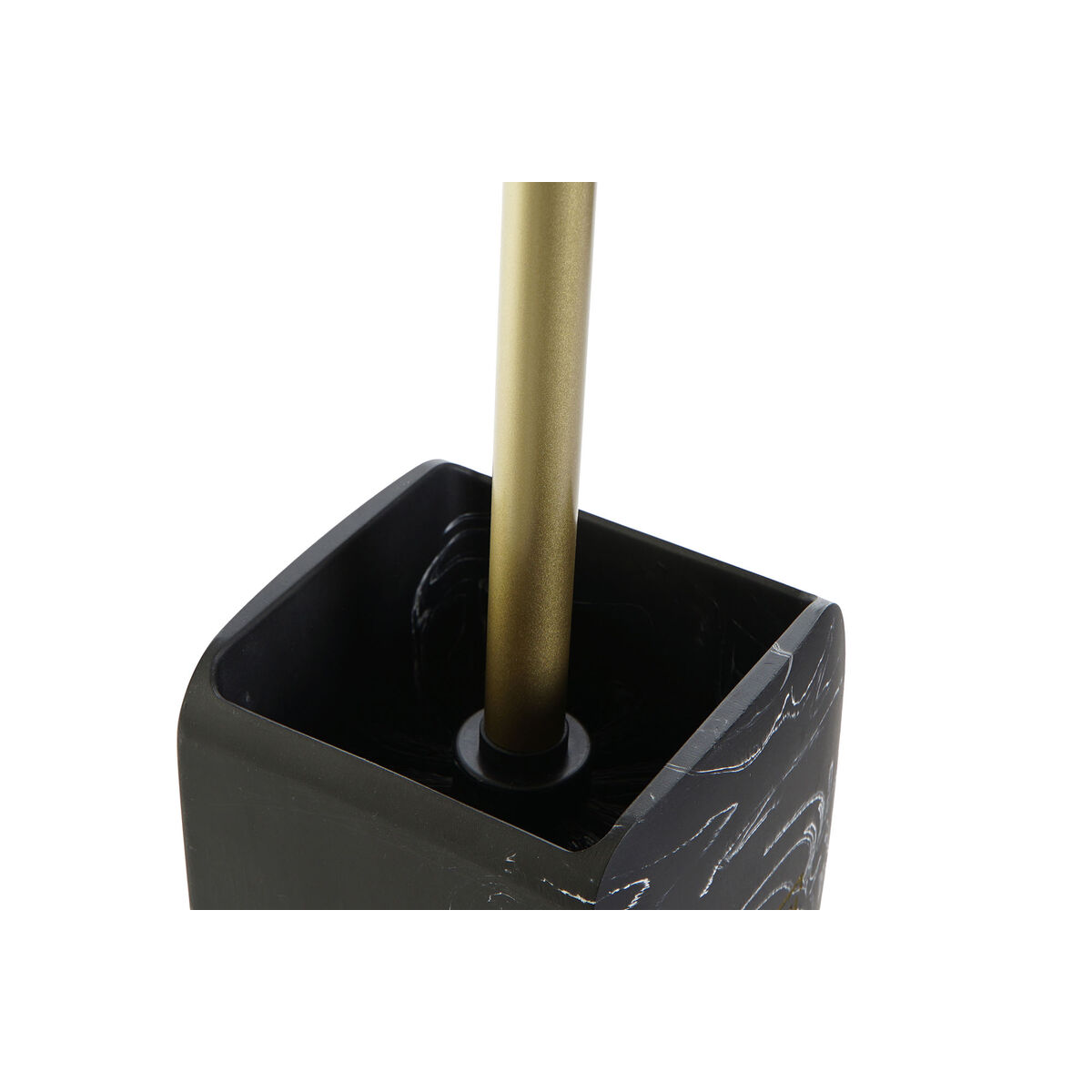 Toalettborste DKD Home Decor Svart Gyllene Metall Harts Marmor 9,5 x 9,5 x 37 cm - 6