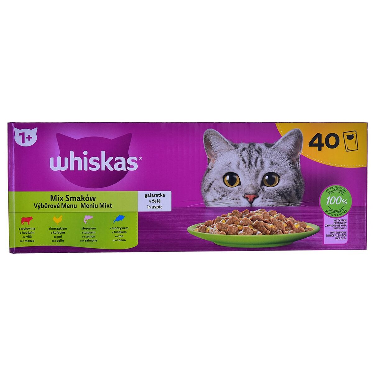 Kattmat Whiskas Mix Favourites in jelly Kyckling Lax Tonfisk Kalvkött 40 x 85 g - 4