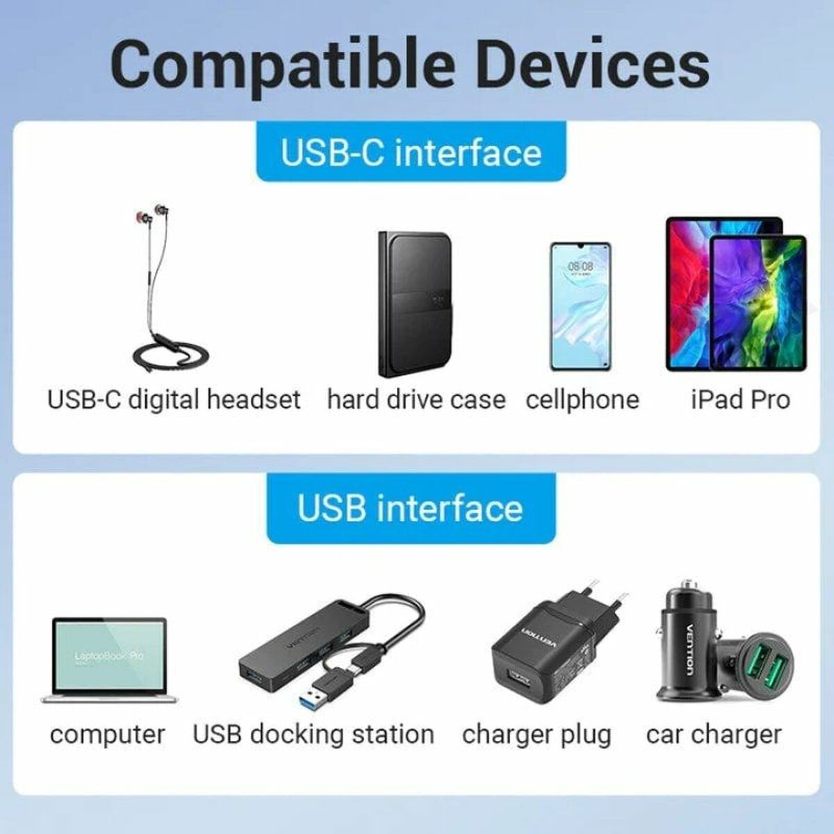 Adapter USB till USB-C Vention CDPH0 - 4