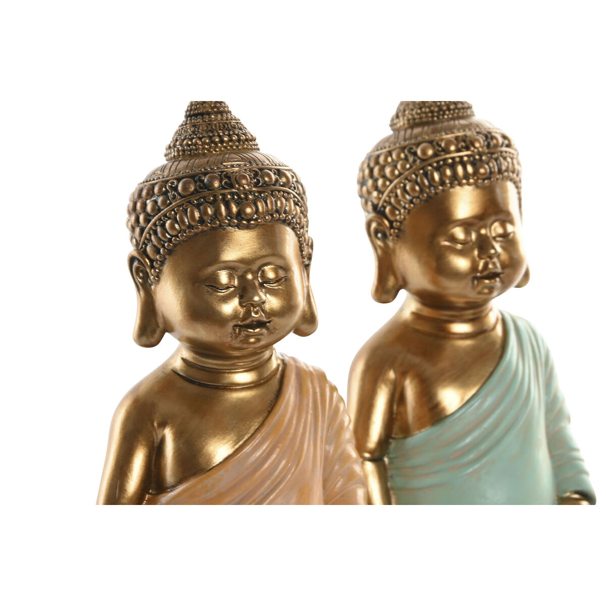 Prydnadsfigur Home ESPRIT Grön Rosa Buddha Orientalisk 10 x 8 x 24 cm (2 antal) - 2