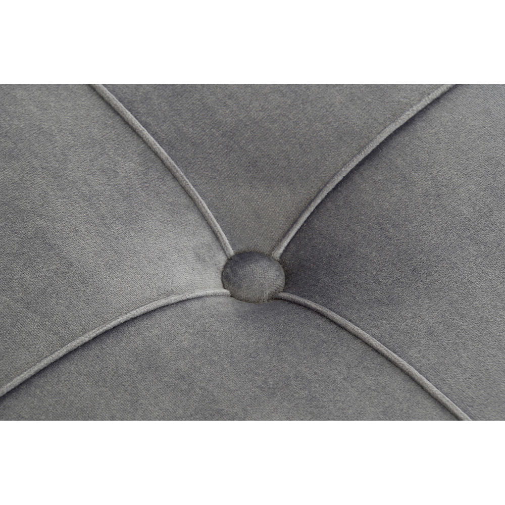 Sittpall DKD Home Decor   Skum Grå Gyllene Metall Polyester Sammet Trä MDF (80 x 80 x 47 cm) - 3