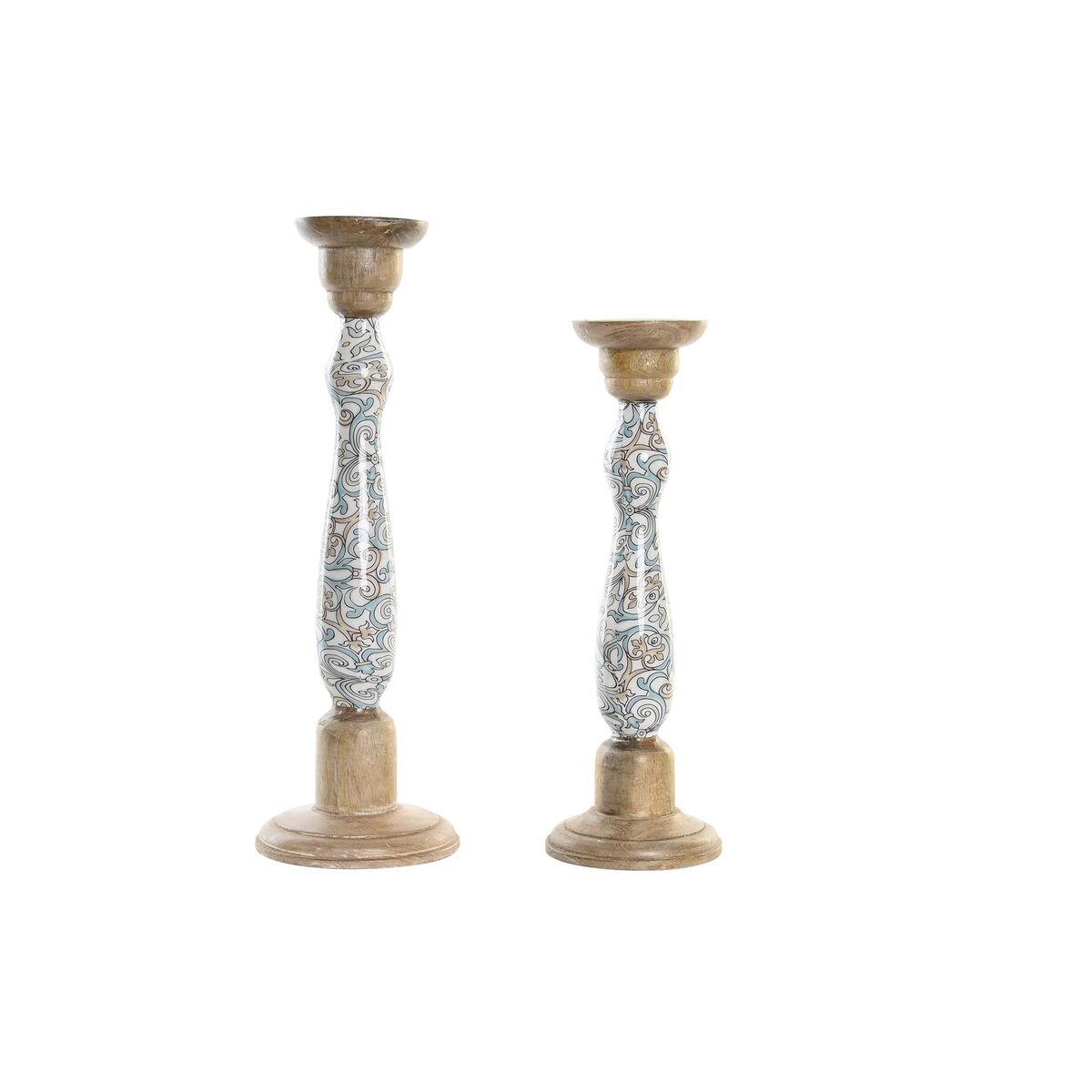 Ljusstakar DKD Home Decor Metall Mangoträ (17 x 17 x 52,5 cm) (2 Delar) - 4