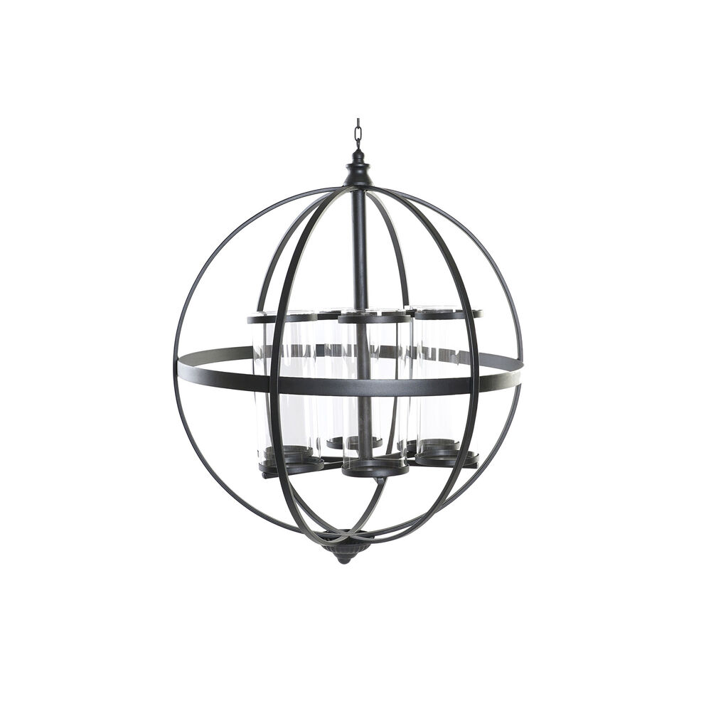 Ljusstakar DKD Home Decor Svart Metall Glas 60 x 60 x 73 cm