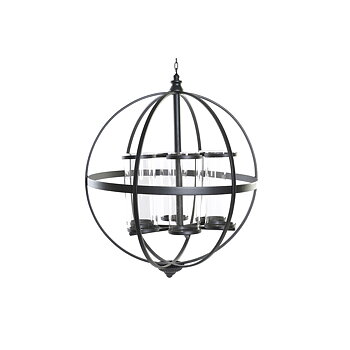 Ljusstakar DKD Home Decor Svart Metall Glas 60 x 60 x 73 cm