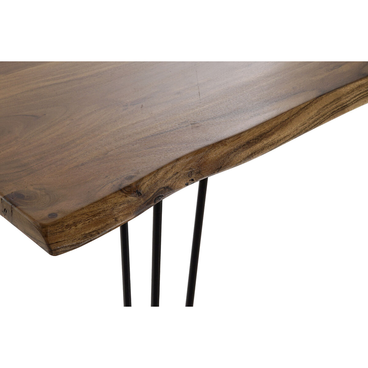 Matsalsbord DKD Home Decor 180 x 87 x 76 cm Svart Metall Brun Akaciaträ - 5