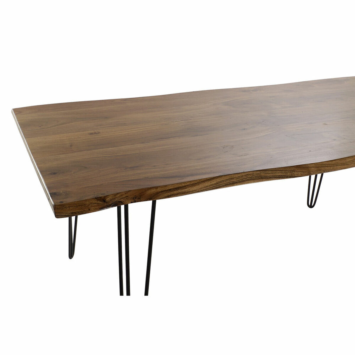 Matsalsbord DKD Home Decor 180 x 87 x 76 cm Svart Metall Brun Akaciaträ - 2