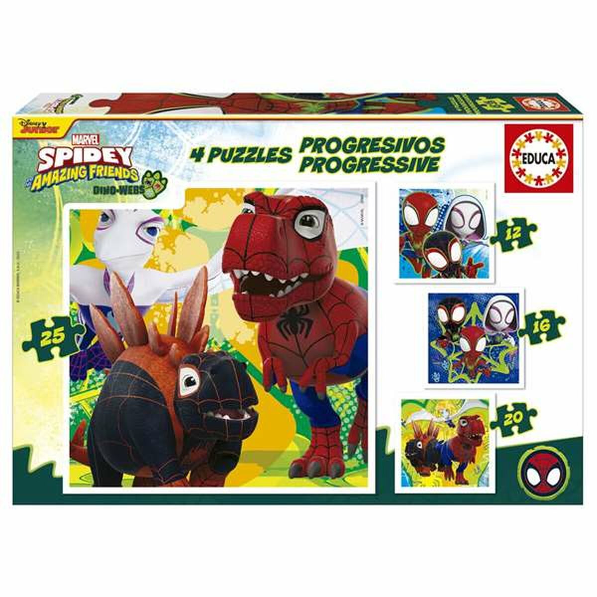 Set 4 pussel Educa Dino Spidey (4 antal)