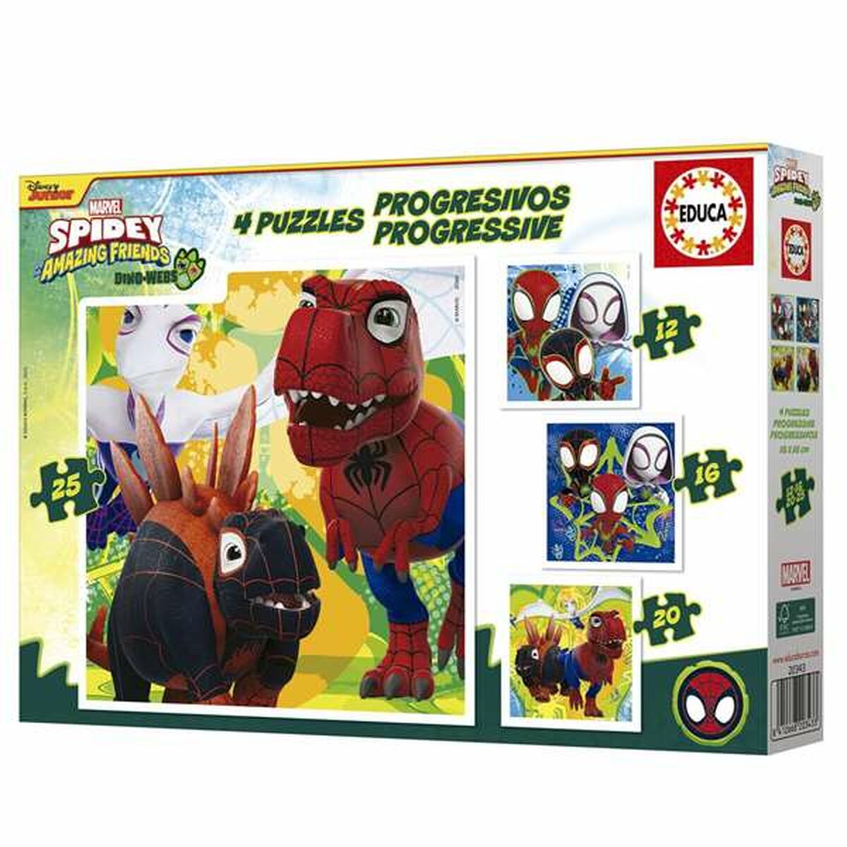 Set 4 pussel Educa Dino Spidey (4 antal) - 3