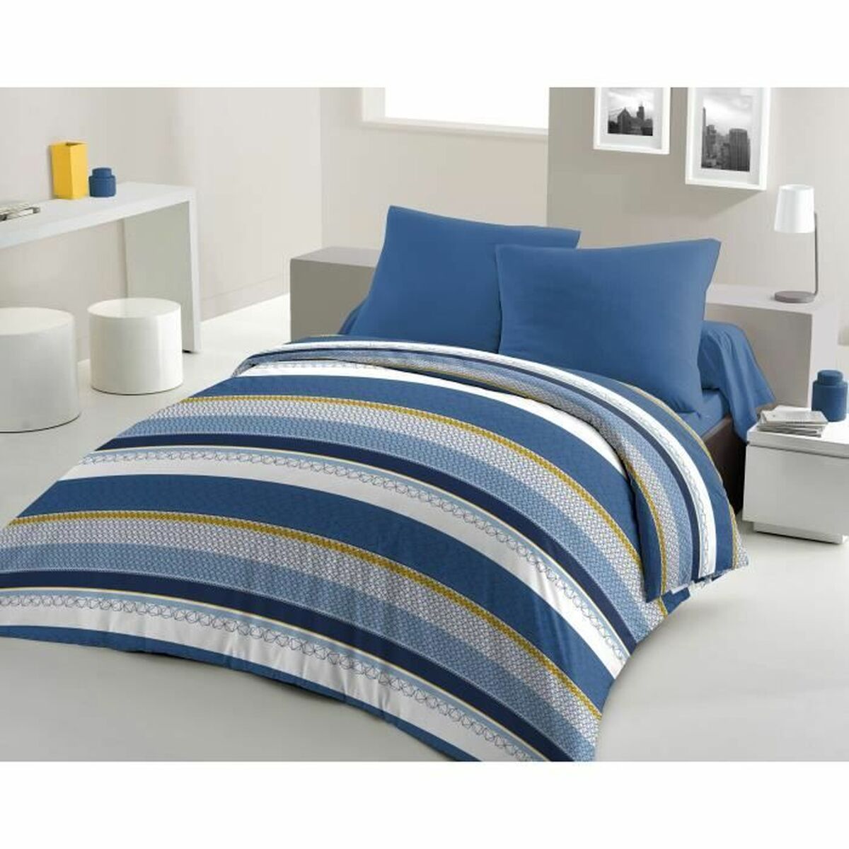 Påslakan HOME LINGE PASSION Stanis Blå 220 x 240 cm