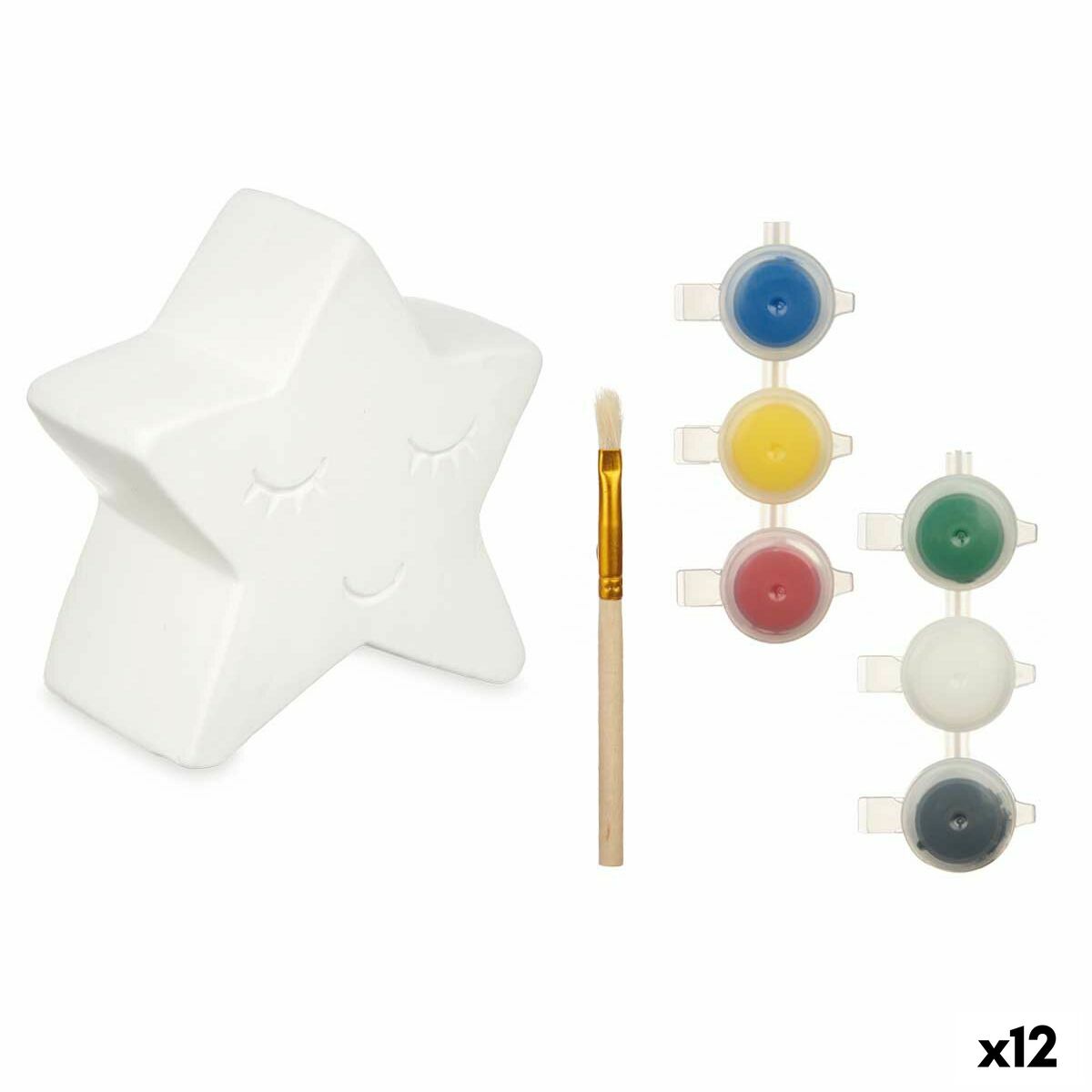 Måla din egen sparbössa Pincello Keramik Stjärna 12,8 x 12,6 x 8,2 cm 12,5 x 12,5 x 5,5 cm (12 antal)