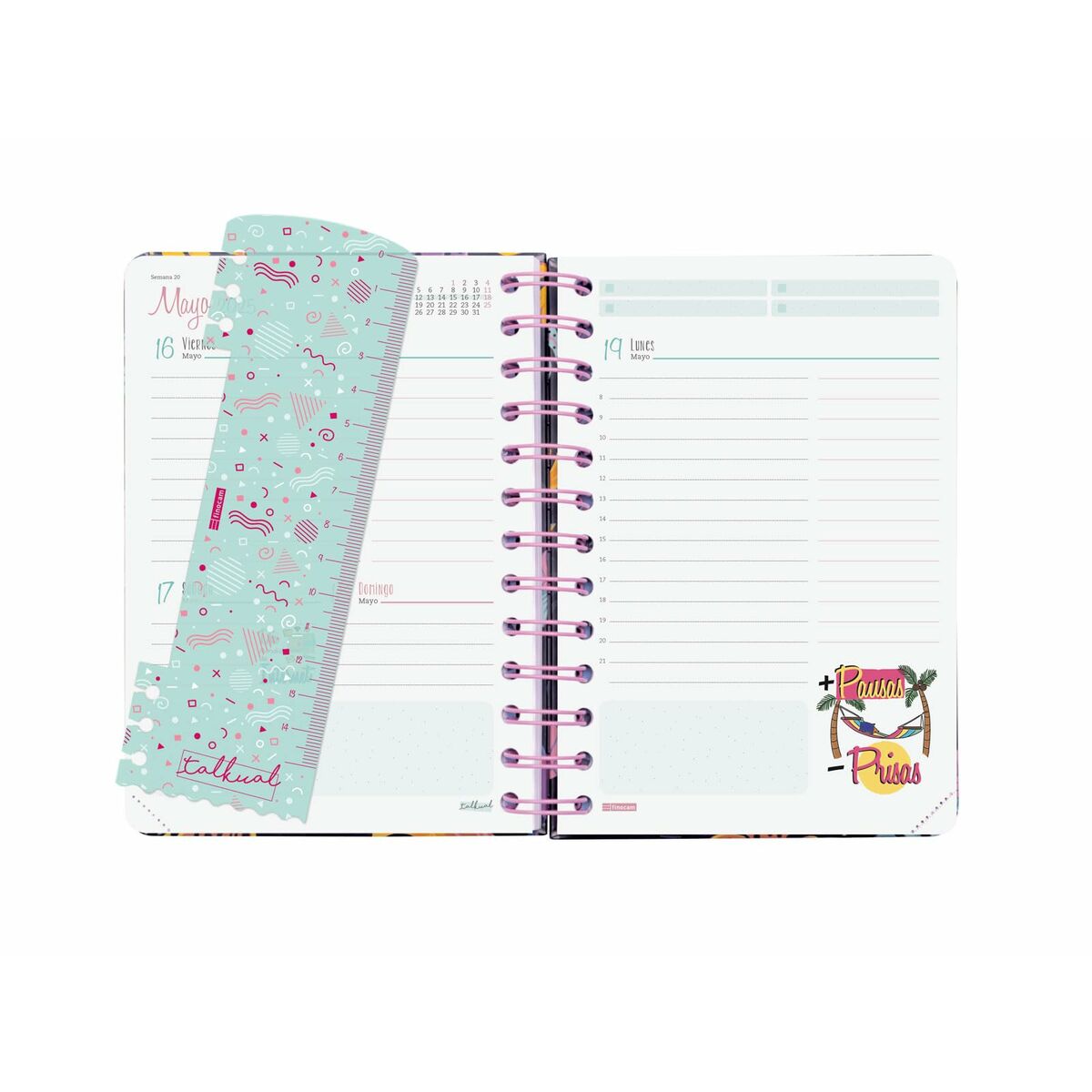 Dagbok Finocam Talkual Wild Multicolour 1/8 12 x 16,9 cm 2024-2025 - 4