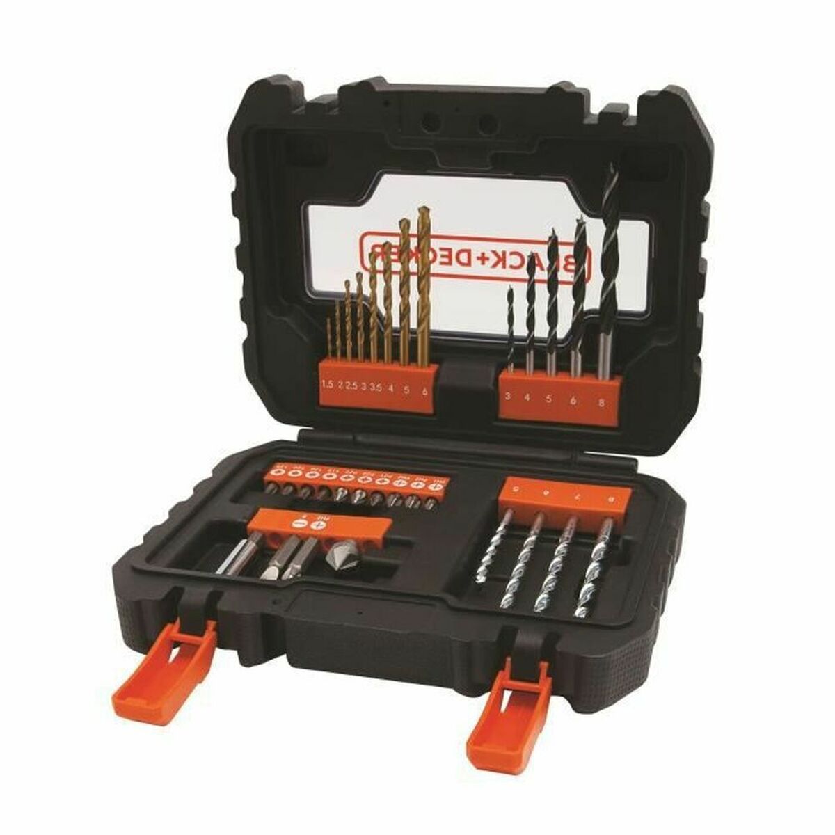 Set med borrkrona och spikar Black & Decker A7233-XJ 31 Delar