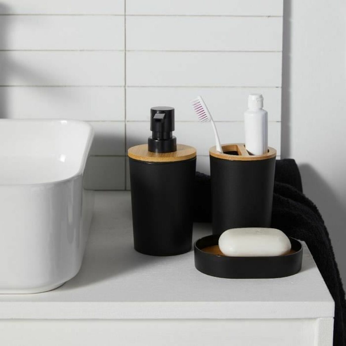 Badkit TODAY HOY Svart Plast Modern (6 antal) - 2