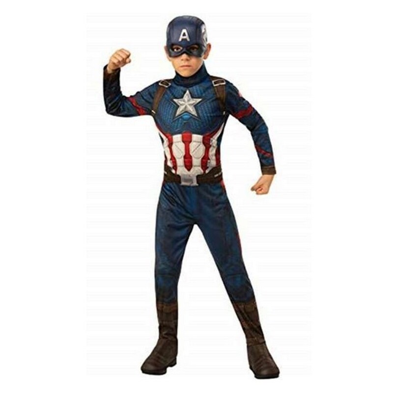 Maskeraddräkt för barn Captain America Avengers Rubies 700647_L Blå Vit Röd Silvrig Silver L - 2