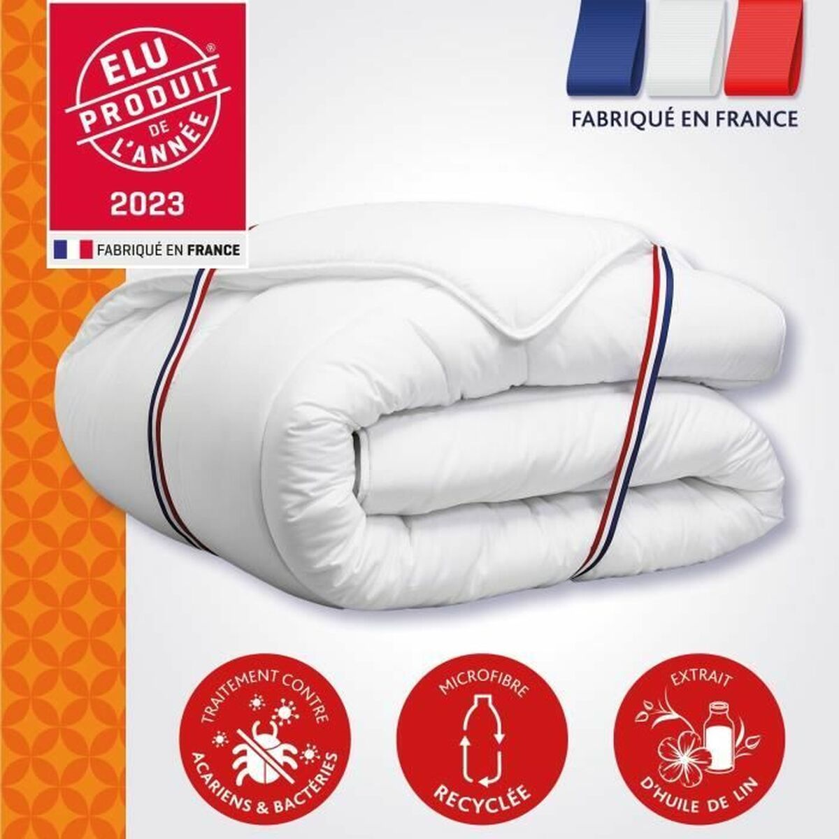 Täcke DODO Champs de Lin Vit 450 g/m² 200 x 200 cm - 6