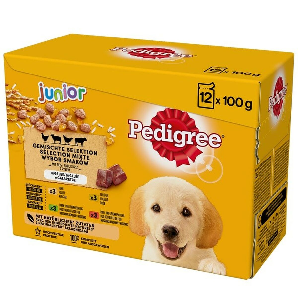 Våt mat Pedigree unior Selection Kyckling Kalvkött Lamm Fåglar 100 g 12 x 100 g - 2