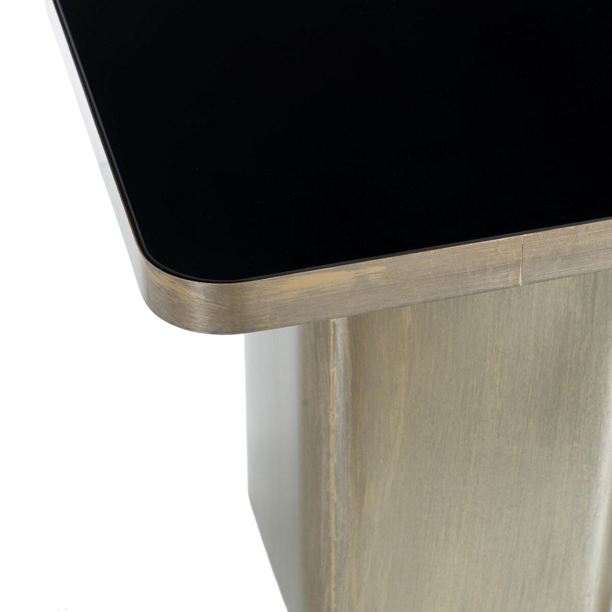 Sidobord 50,5 x 50,5 x 51 cm Glas Svart Gyllene Metall - 8
