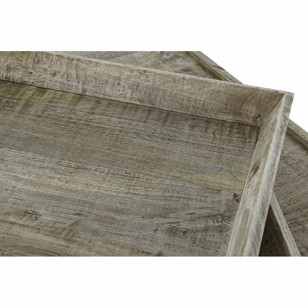 Soffbord DKD Home Decor Svart Naturell Trä Metall 120 x 120 x 55 cm - 4