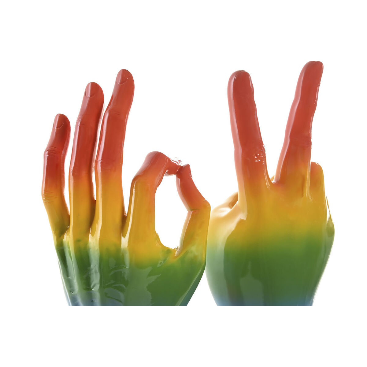 Prydnadsfigur Home ESPRIT Multicolour Hand 16 x 10 x 36 cm (2 antal) - 2