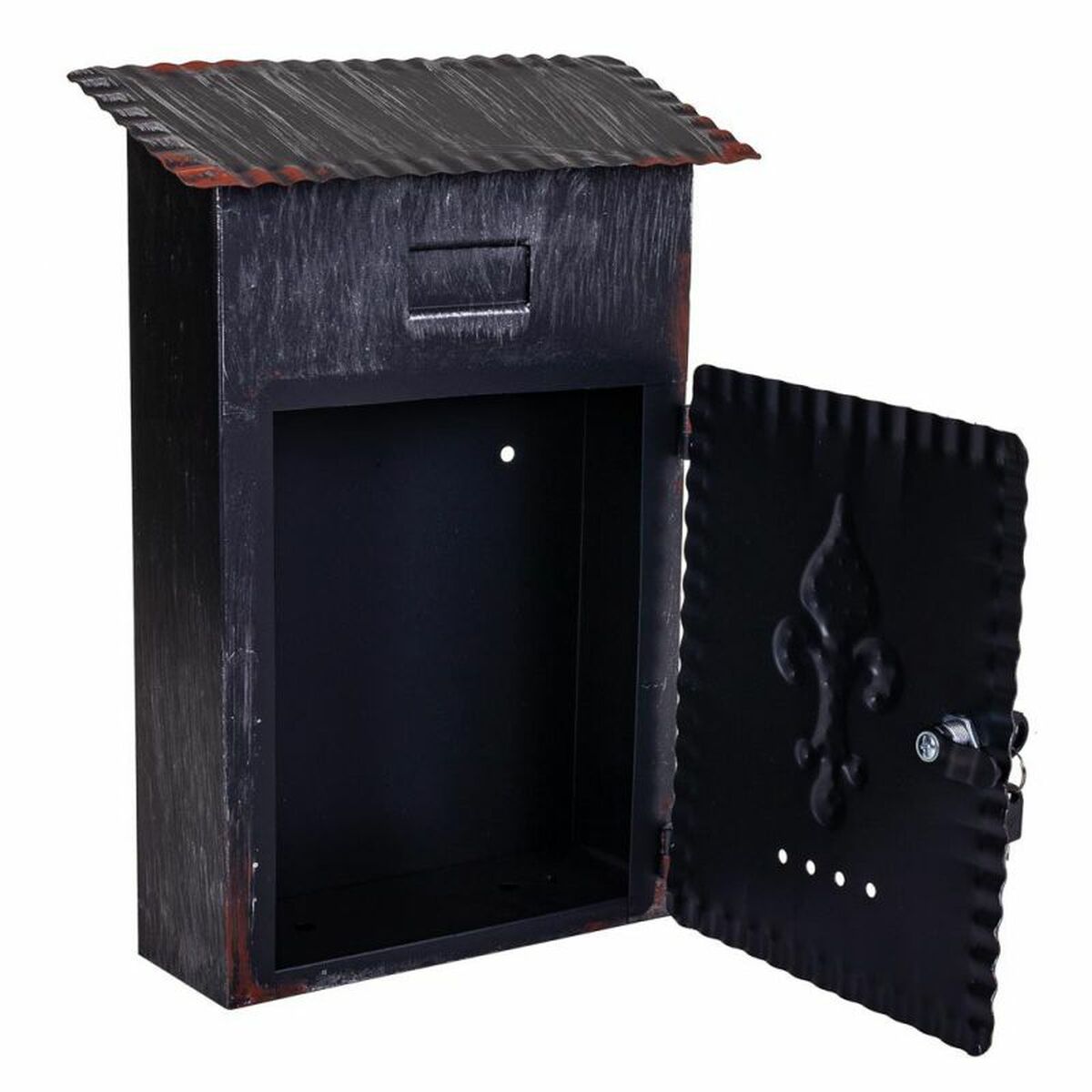 Brevlåda Alexandra House Living Svart Järn 11 x 37 x 27 cm - 4