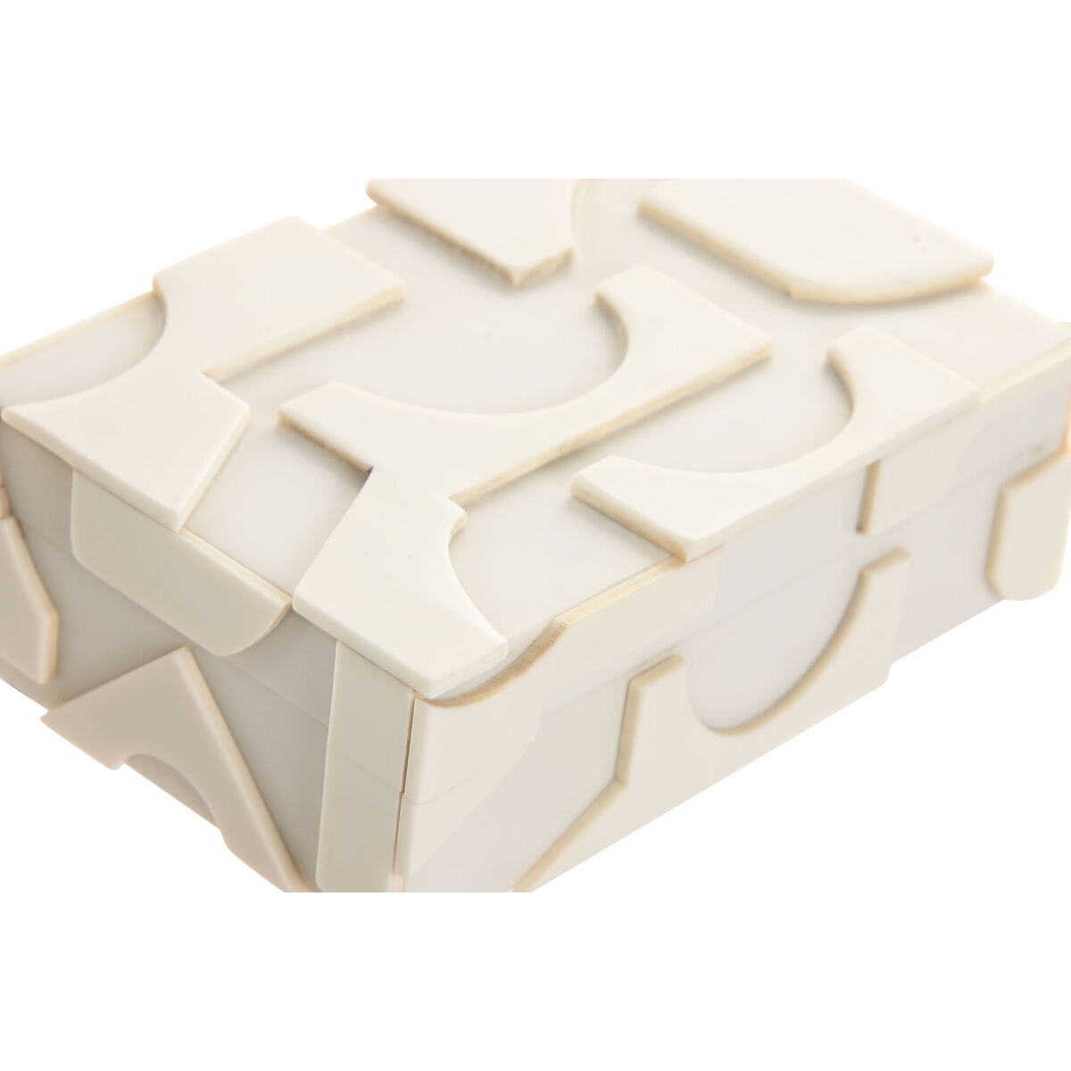 Smyckeskrin Home ESPRIT Vit Harts Ben 18 x 13 x 7,5 cm (2 Delar) - 2