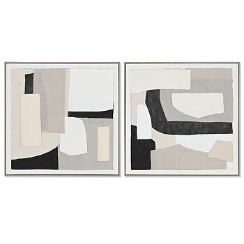 Kanvas Home ESPRIT Furu Kanvas 82 x 4,5 x 82 cm 82,3 x 4,5 x 82,3 cm