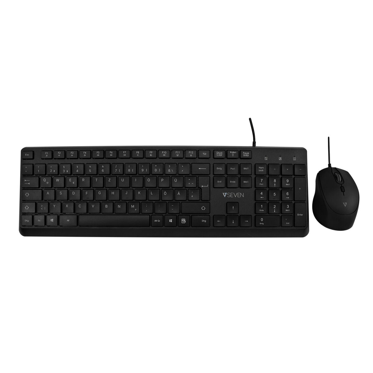 Tangentbord och Mus V7 CKU350ES Svart Qwerty Spanska - 2