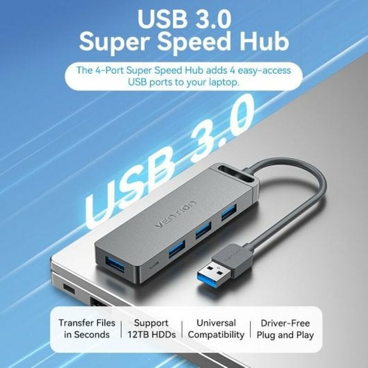 USB-HUB Vention CHLBB Svart (1 antal) - 2