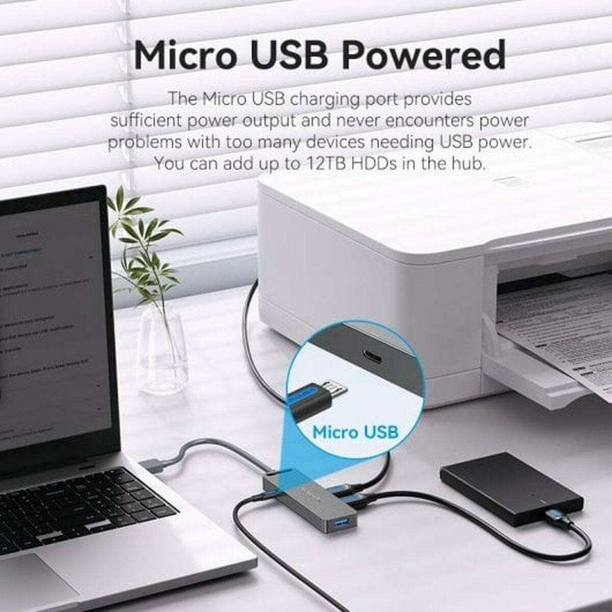 USB-HUB Vention CHLBB Svart (1 antal) - 5