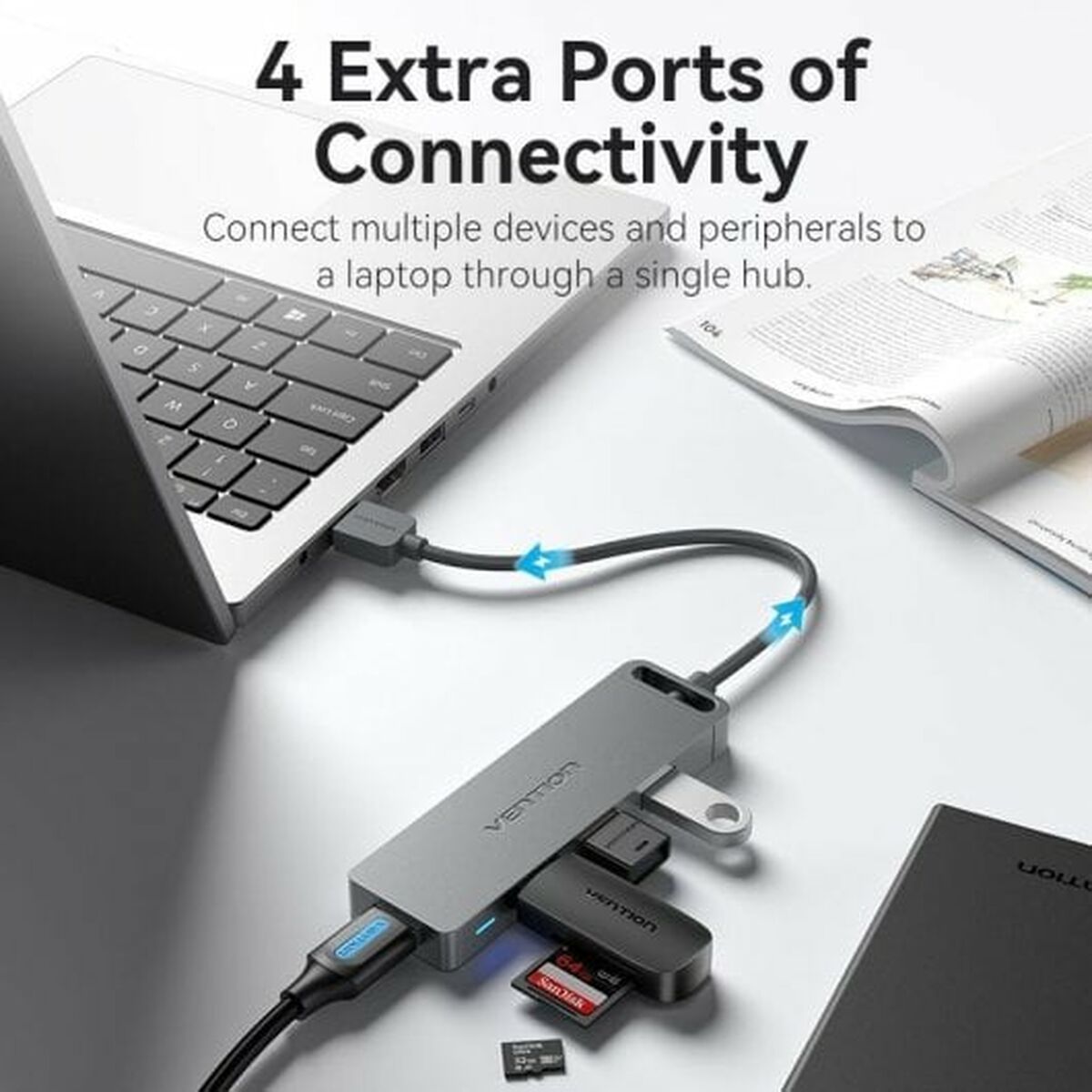 USB-HUB Vention CHLBB Svart (1 antal) - 7