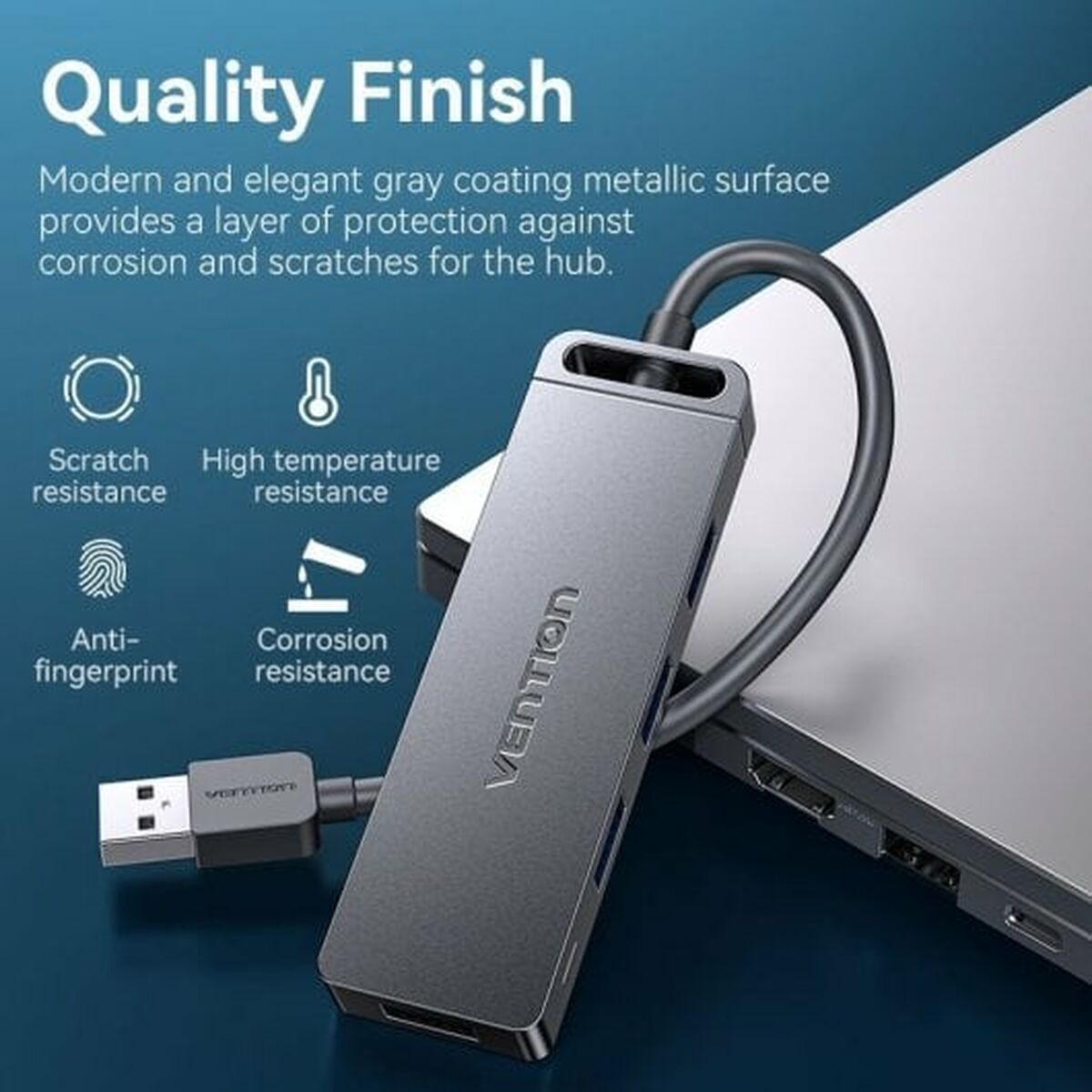 USB-HUB Vention CHLBB Svart (1 antal) - 3