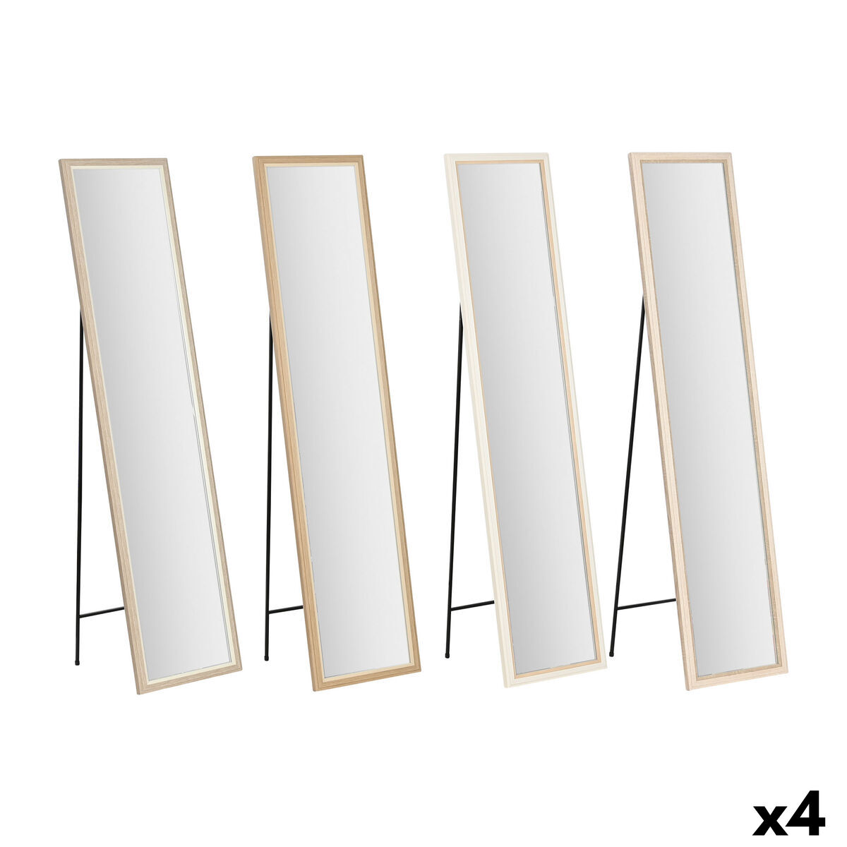 Garderobsspeglar Home ESPRIT Vit Brun Beige Grå Glas polystyren 35,5 x 40 x 156 cm (4 antal) - 2