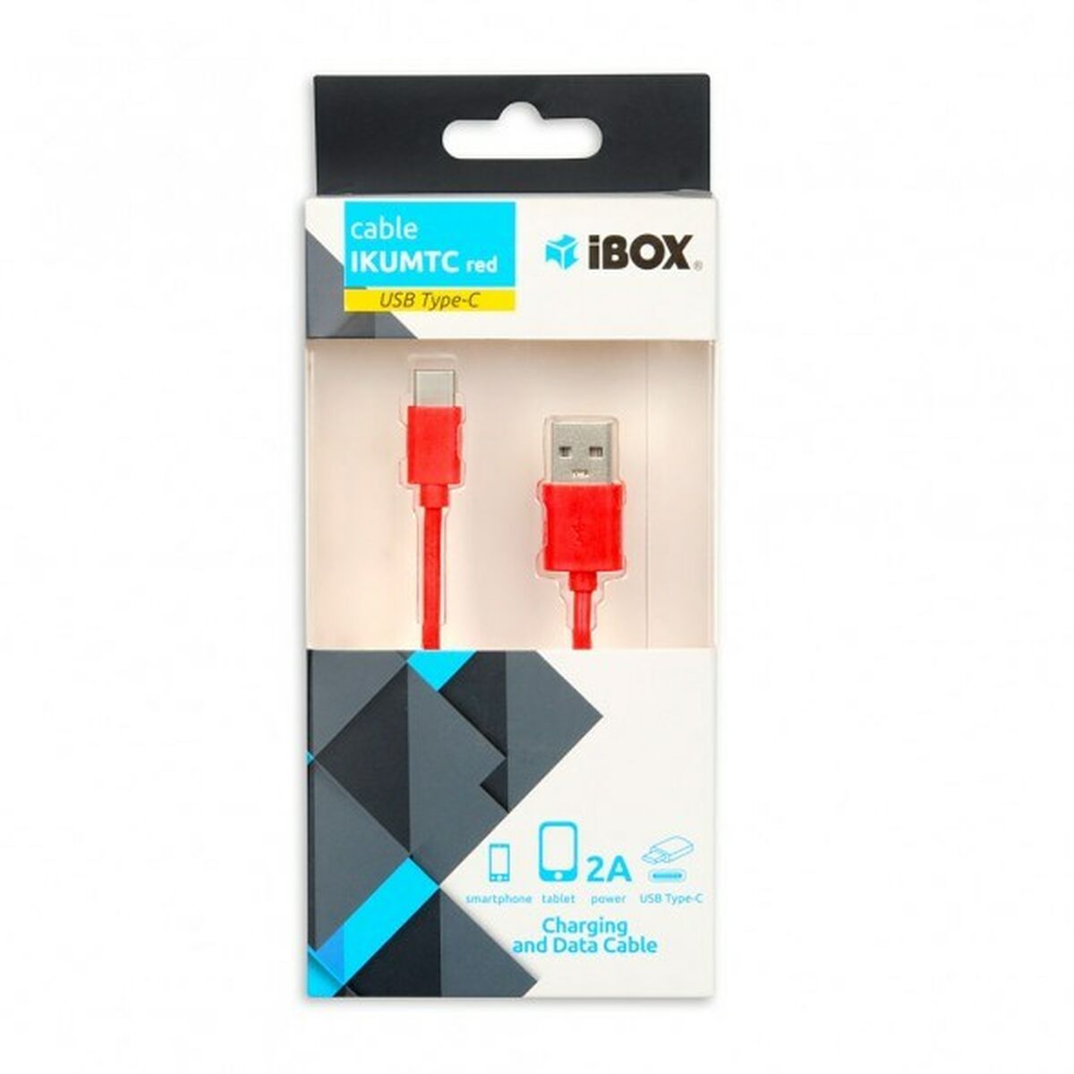 USB A till USB C Kabel Ibox IKUMTCR Röd 1 m - 2