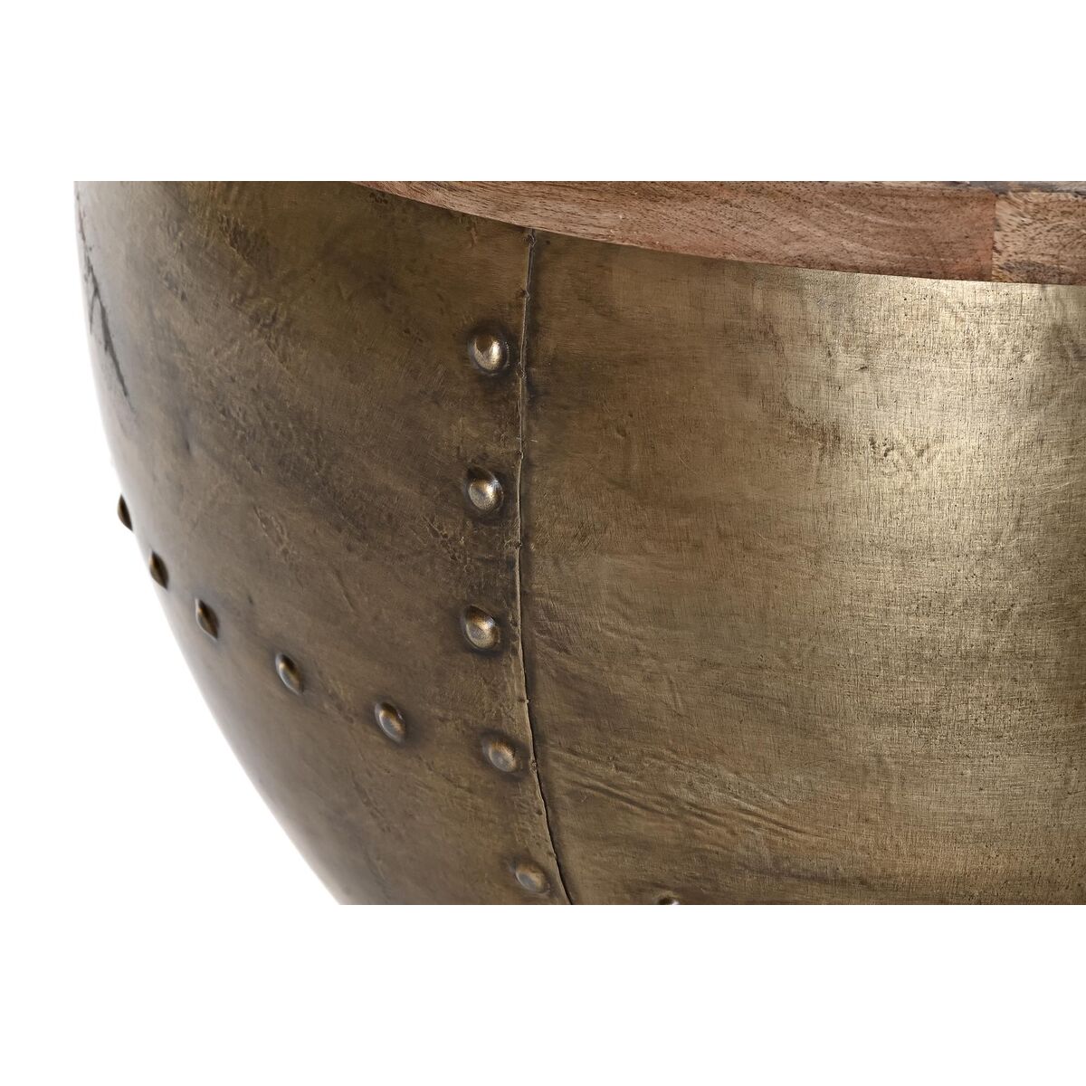 Soffbord DKD Home Decor Glamour Brun Gyllene Metall Mangoträ 68 x 68 x 44 cm - 2